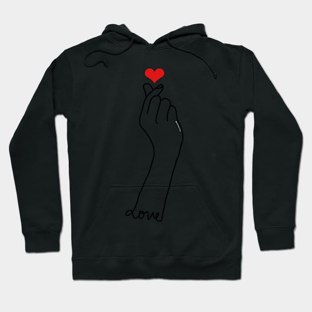 Heart Hand Love Symbol Hoodie by faiiryliite